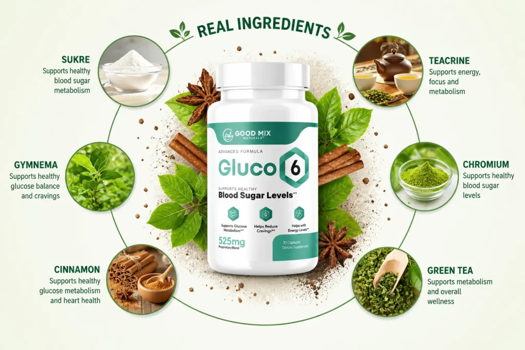 Gluco6 Real Ingredients Image